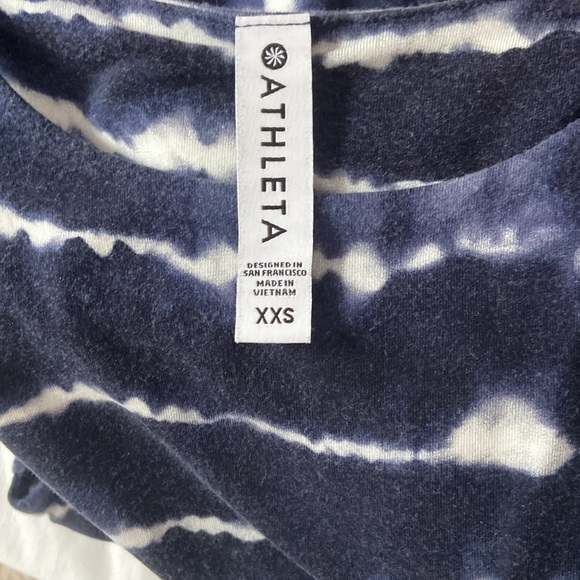Athleta navy blue and white tie dye dress in size xxs - Picture 3 of 3